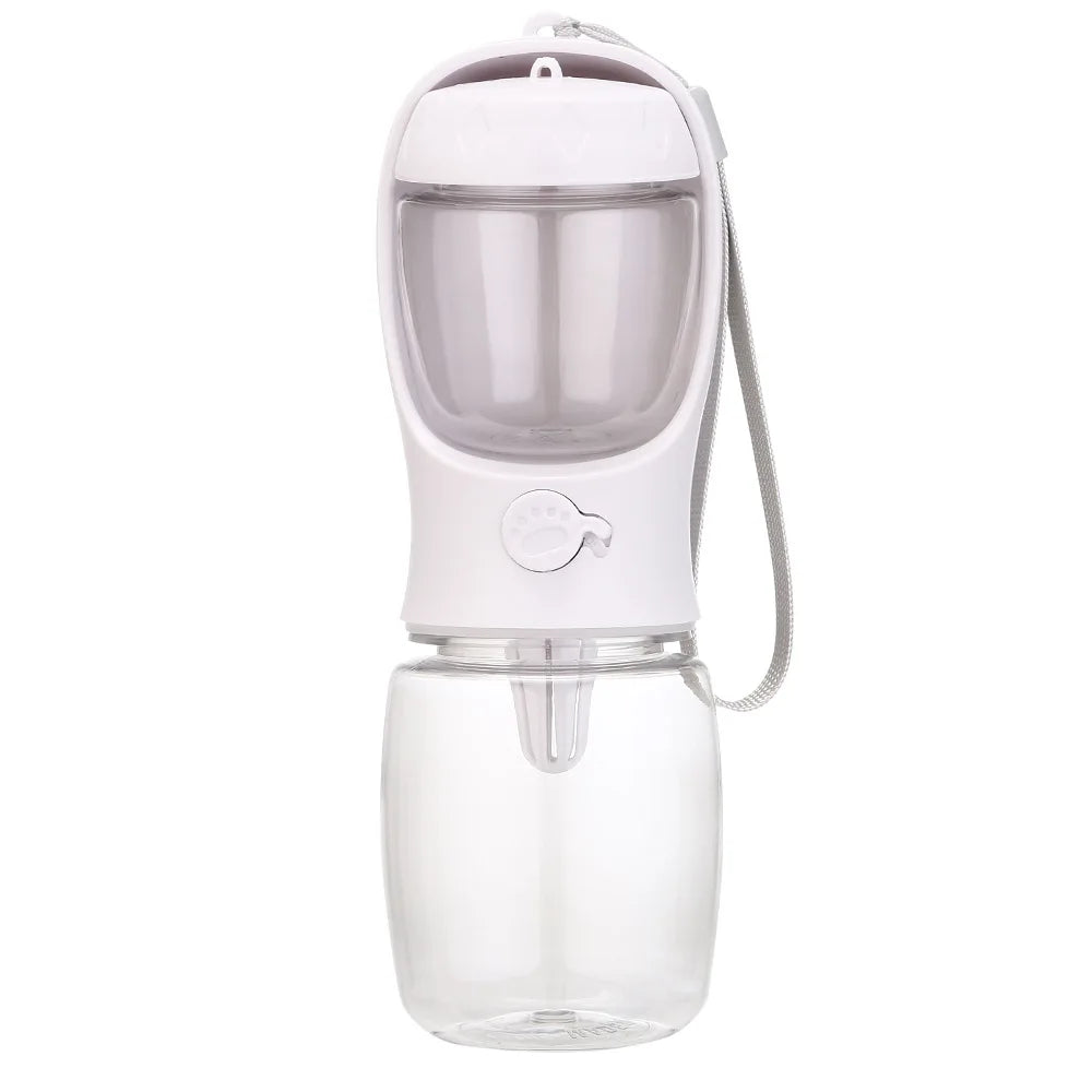 2in1 Plastik Trinkflasche für Hunde - Wasser & Futter 550ml