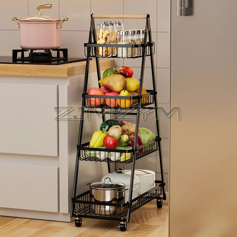 4 stöckiges Obst und Gemüseregal aus Eisen 104,5 x 64,3 x 33,5 cm