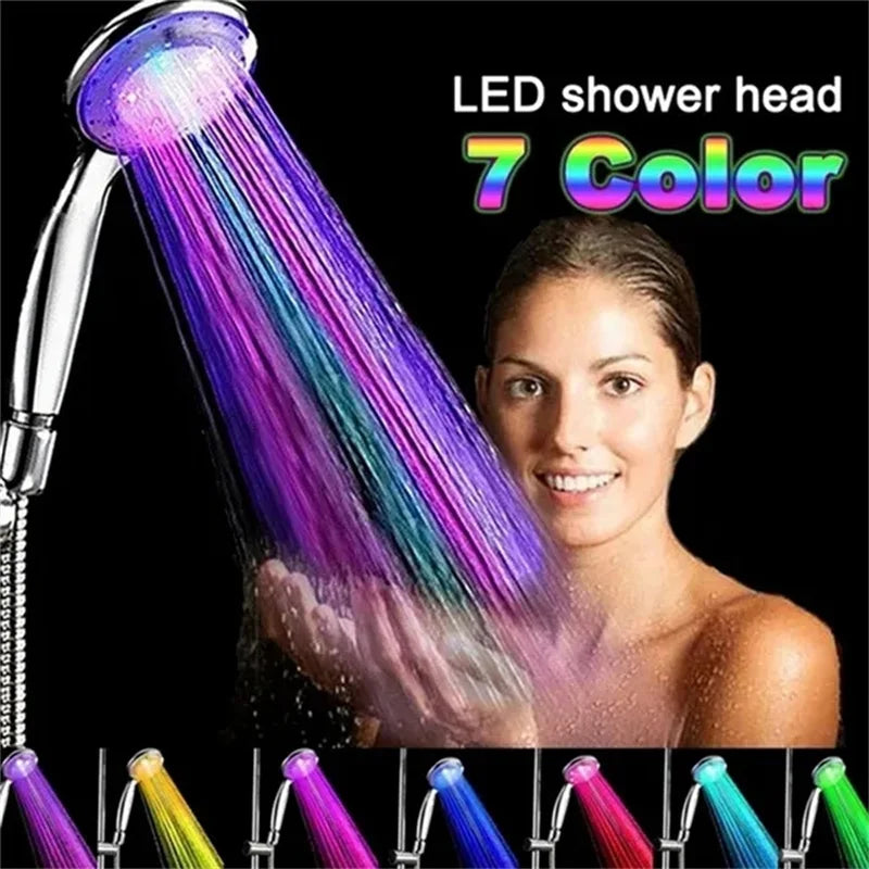 7 Farben LED Duschkopf , Licht - automatischer Farbwechseln , Hydroelektrisch betrieben