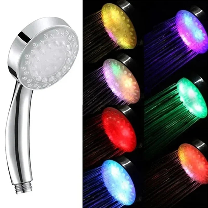 7 Farben LED Duschkopf , Licht - automatischer Farbwechseln , Hydroelektrisch betrieben